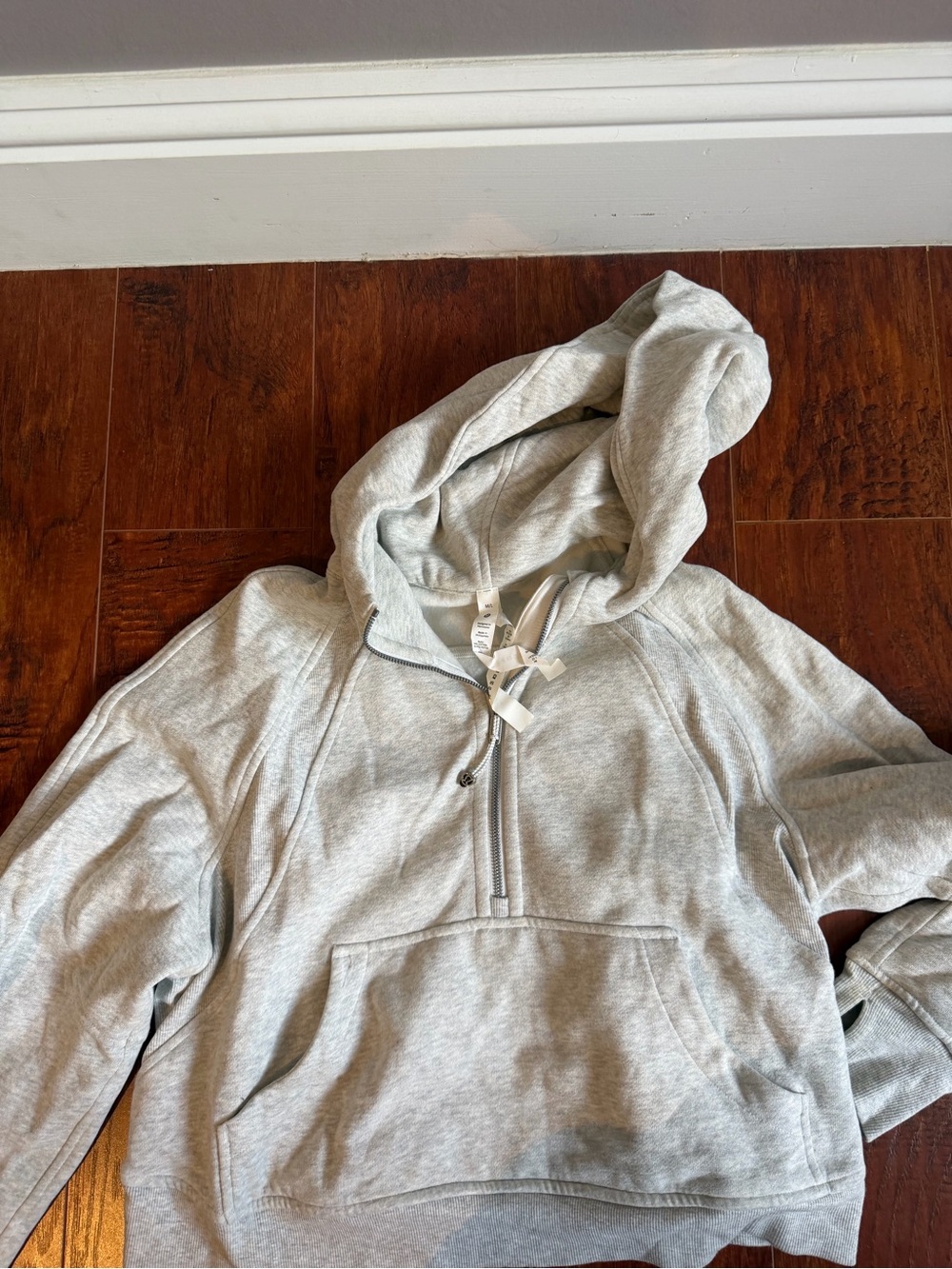 lululemon athletica Light Gray Half-Zip Scuba Hoodie
